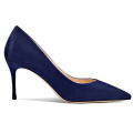 2019 High Heel Stiletto Women's Pumps Blue Silk x19-c134C Ladies Women custom Office business Dress Shoes Heels For Lady
